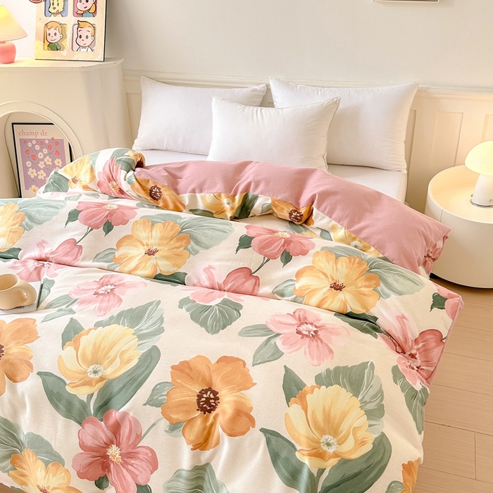 91家纺网 家纺一手货源 找家纺 2025新款加厚生态磨毛单被套 梦若菲