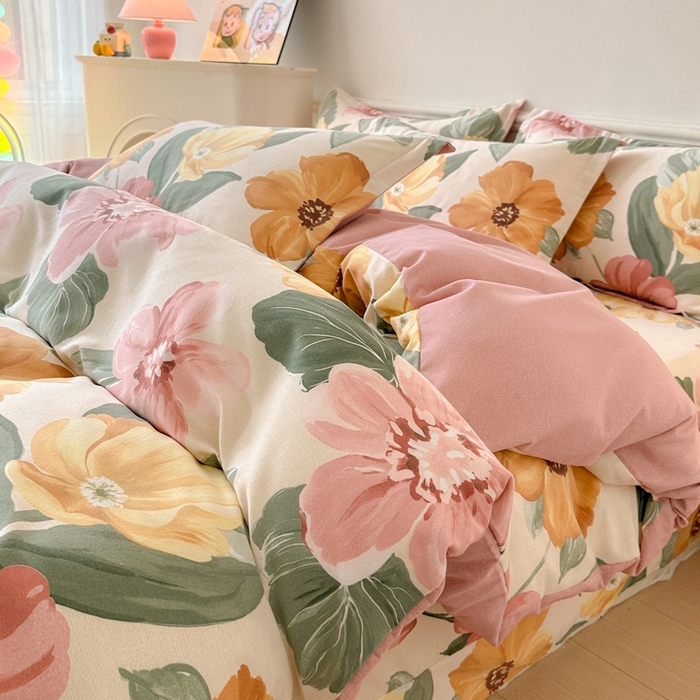 91家纺网 家纺一手货源 找家纺 2025新款加厚生态磨毛床单四件套 梦若菲