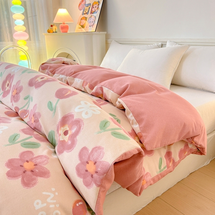 91家纺网 家纺一手货源 找家纺 2025新款加厚生态磨毛单被套 芬妮