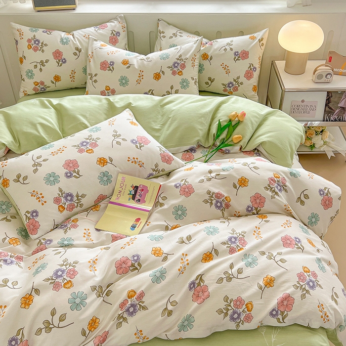 91家纺网 家纺一手货源 找家纺 红馆 2025年全棉12868印花系列四件套满天星