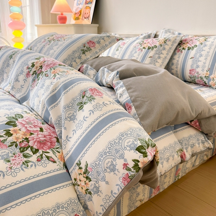 91家纺网 家纺一手货源 找家纺 2025新款加厚生态磨毛床单四件套 法芙娜