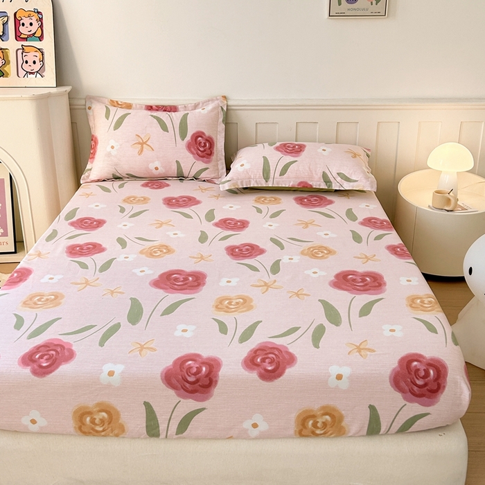 91家纺网 家纺一手货源 找家纺 2025新款加厚生态磨毛床笠四件套 知否