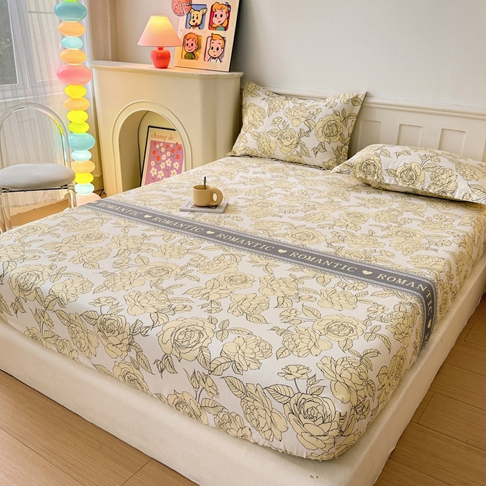 91家纺网 家纺一手货源 找家纺 2025新款加厚生态磨毛床笠四件套 初恋