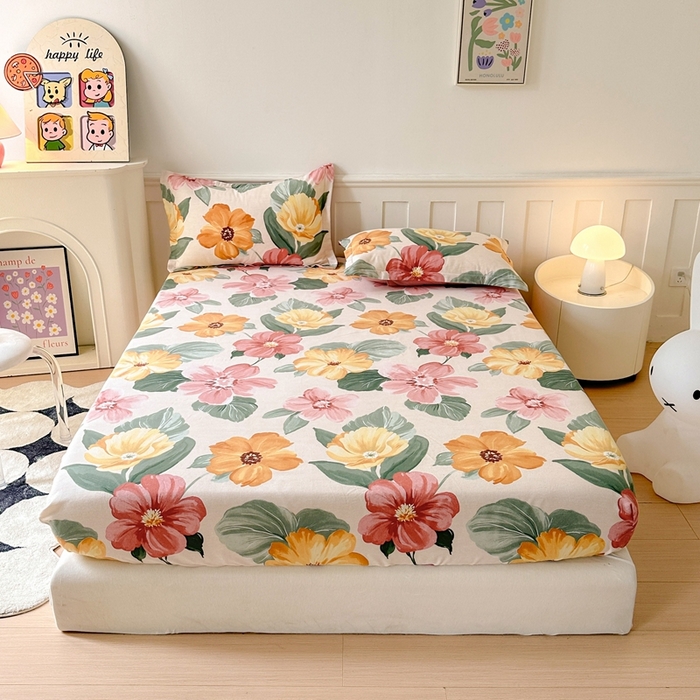 91家纺网 家纺一手货源 找家纺 2025新款加厚生态磨毛单床笠 梦若菲