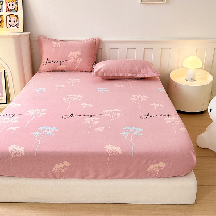 91家纺网 家纺一手货源 找家纺 2025新款加厚生态磨毛单床笠 清风觅影