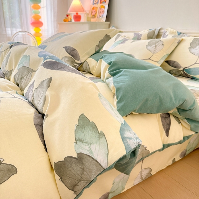 91家纺网 家纺一手货源 找家纺 2025新款加厚生态磨毛床单四件套 水墨江南