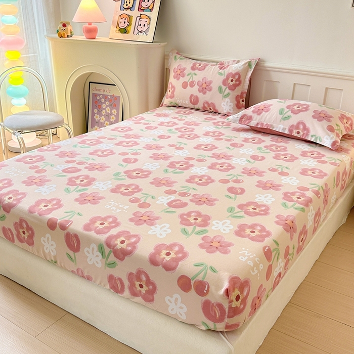 91家纺网 家纺一手货源 找家纺 2025新款加厚生态磨毛床笠四件套 芬妮