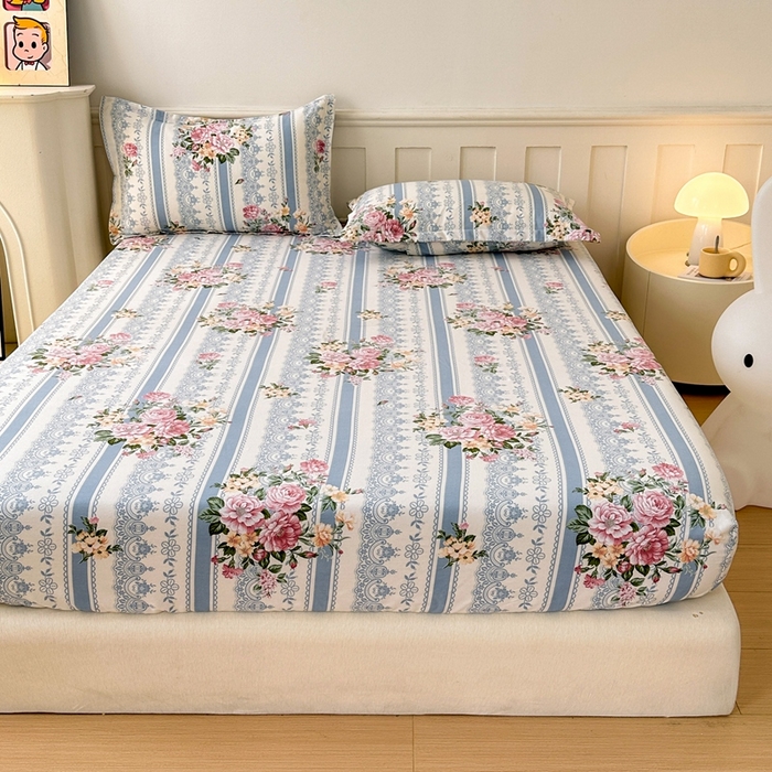 91家纺网 家纺一手货源 找家纺 2025新款加厚生态磨毛单床笠 法芙娜