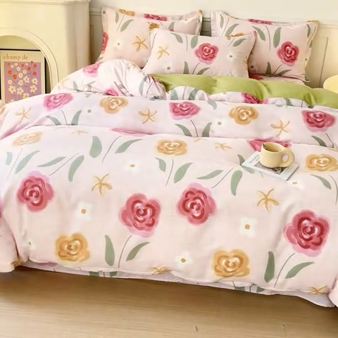 91家纺网 家纺一手货源 找家纺 2025新款加厚生态磨毛床笠四件套 知否