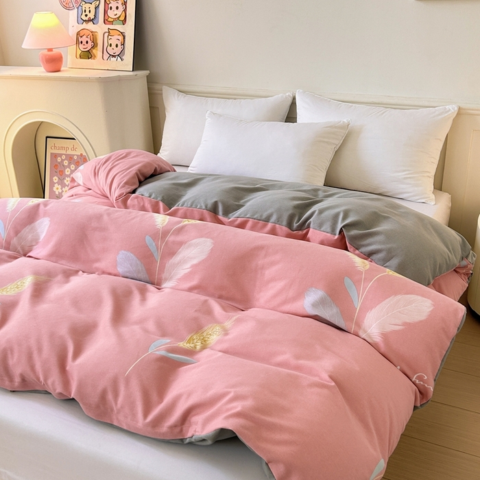 91家纺网 家纺一手货源 找家纺 2025新款加厚生态磨毛单被套 花羽庭