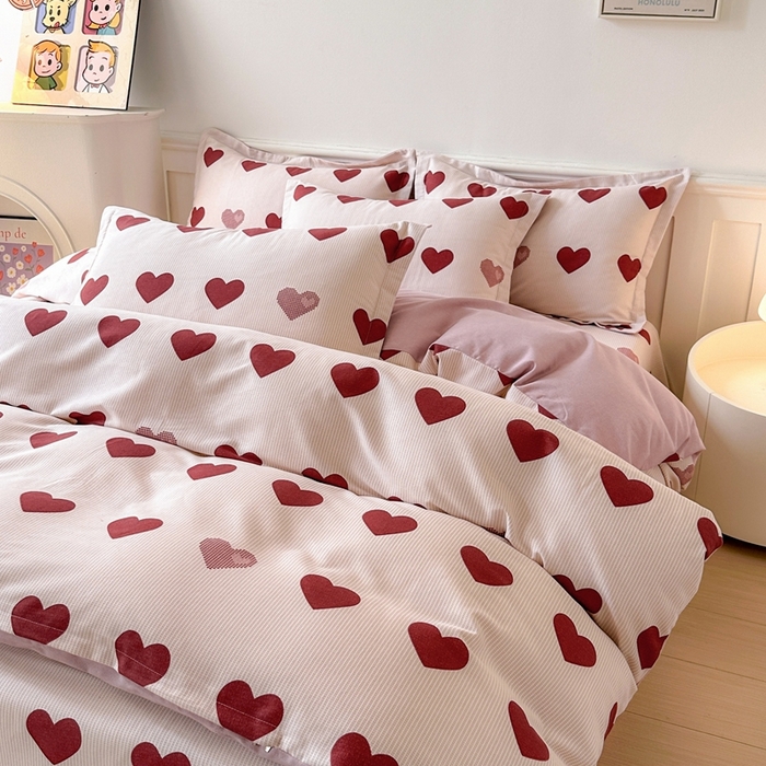 91家纺网 家纺一手货源 找家纺 2025新款加厚生态磨毛床单四件套 完美恋人