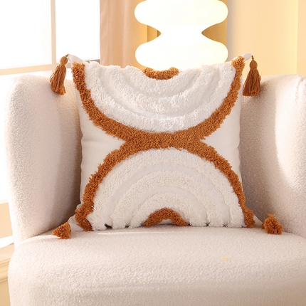 91家纺网 家纺一手货源 找家纺 （总）囍莱家纺 2024新款立体簇绒棉麻绣花抱枕G064