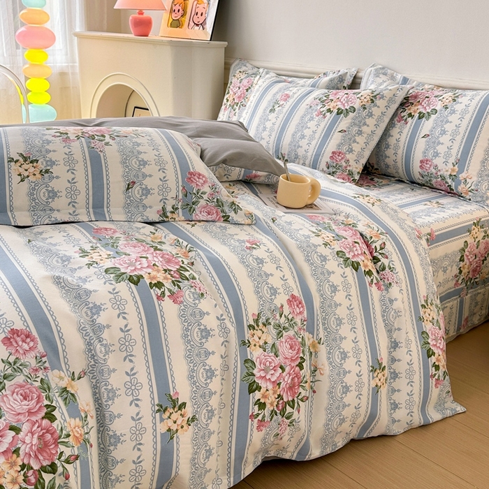 91家纺网 家纺一手货源 找家纺 2025新款加厚生态磨毛床单四件套 法芙娜