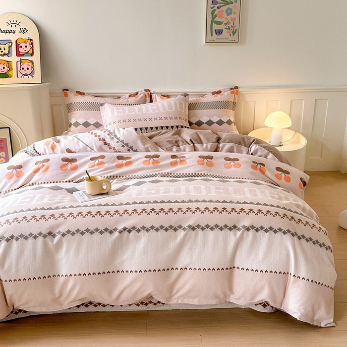 91家纺网 家纺一手货源 找家纺 2025新款加厚生态磨毛床单四件套 卡蜜拉