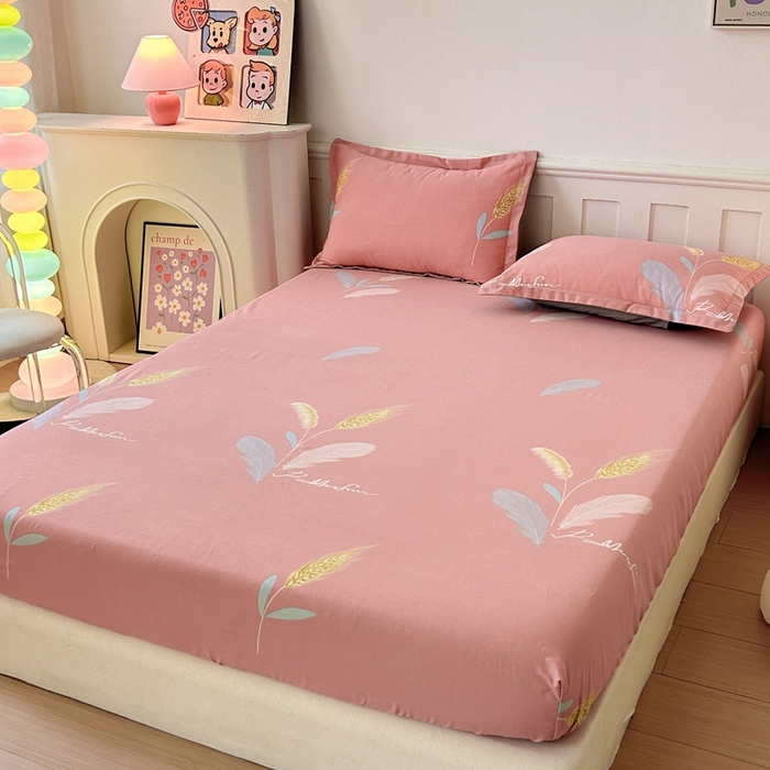 91家纺网 家纺一手货源 找家纺 2025新款加厚生态磨毛床笠四件套 花羽庭