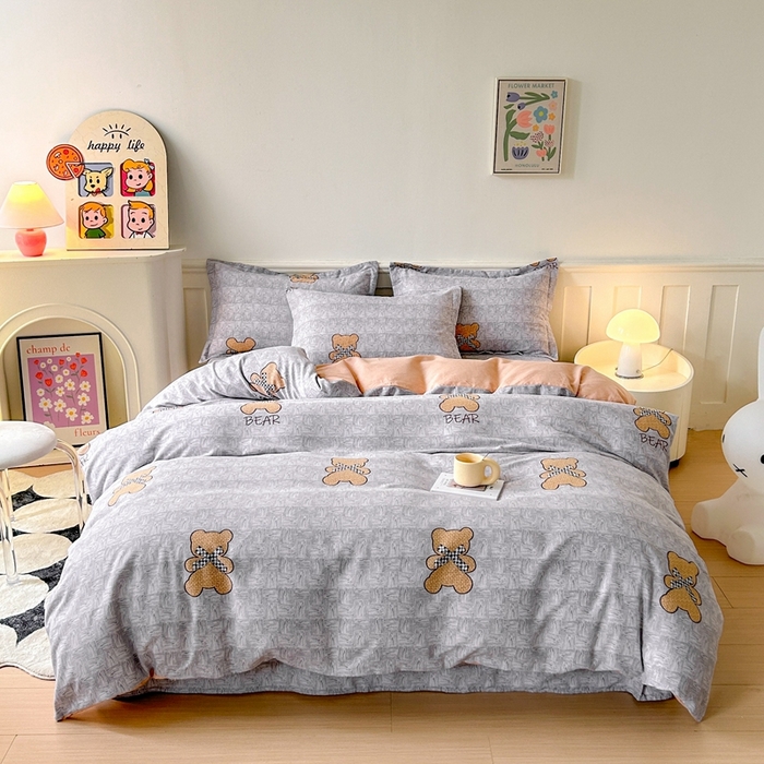 91家纺网 家纺一手货源 找家纺 2025新款加厚生态磨毛床单四件套 罗拉