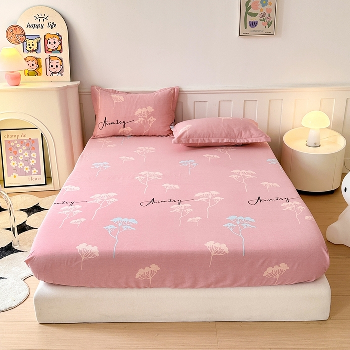 91家纺网 家纺一手货源 找家纺 2025新款加厚生态磨毛单床笠 清风觅影