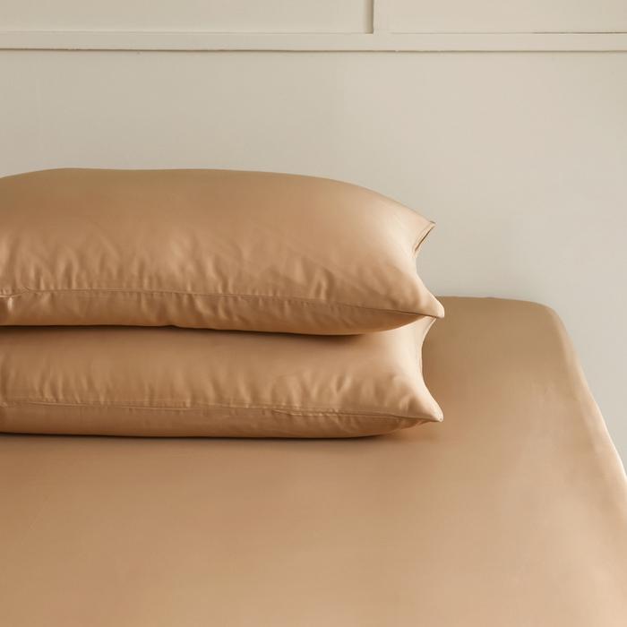 91家纺网 家纺一手货源 找家纺 轩和 2025新款A类LF60S兰精天丝单品枕套 拿铁咖