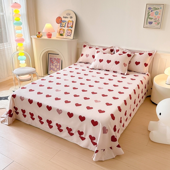 91家纺网 家纺一手货源 找家纺 2025新款加厚生态磨毛单床单 完美恋人