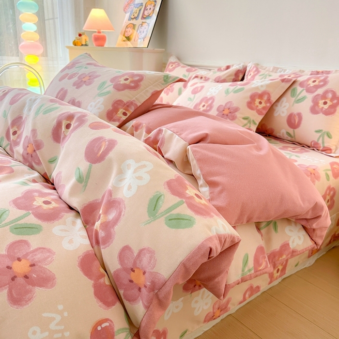 91家纺网 家纺一手货源 找家纺 2025新款加厚生态磨毛床单四件套 芬妮