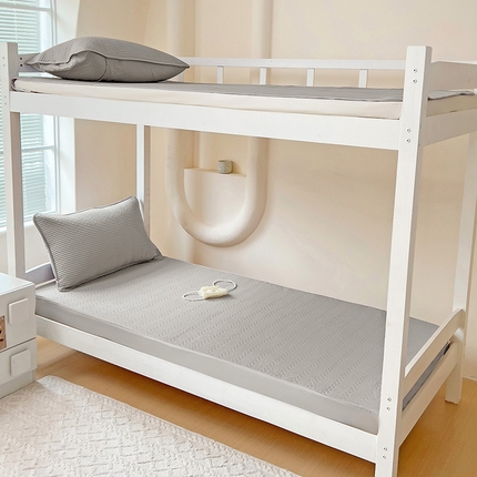 漫时光 2025新款纯棉素色床盖学生宿舍夹棉床笠 雅致灰