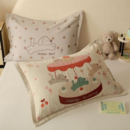 91家纺网 家纺一手货源 找家纺 （总）悦然毛巾被 2024新款AB版全棉40支纱布枕套