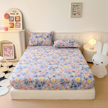 2025新款加厚生态磨毛单床笠 花香四溢