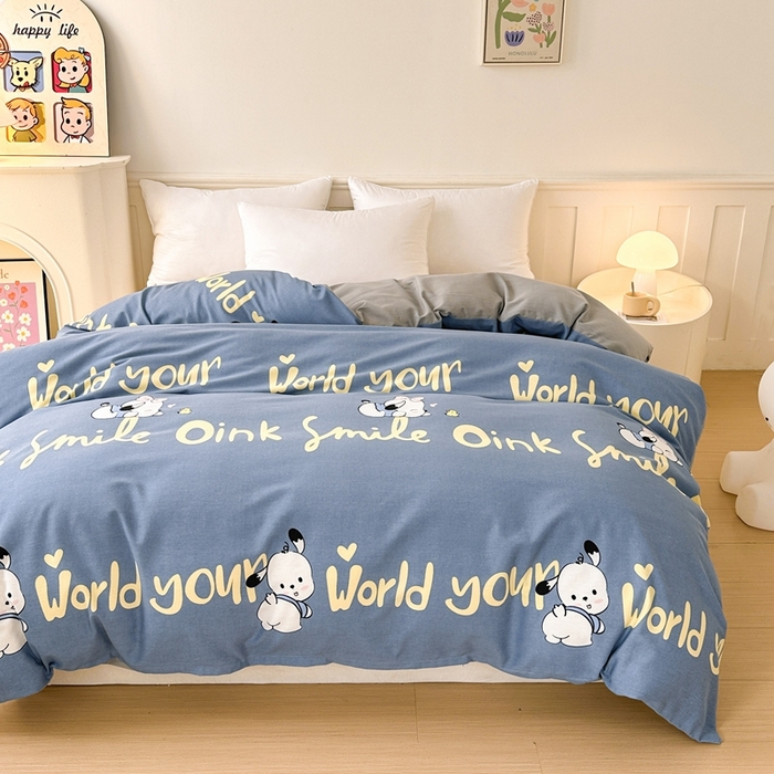 91家纺网 家纺一手货源 找家纺 2025新款加厚生态磨毛单被套 萌宠宝贝