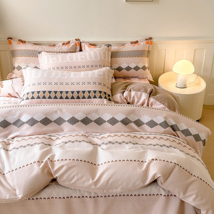 91家纺网 家纺一手货源 找家纺 2025新款加厚生态磨毛床单四件套 卡蜜拉