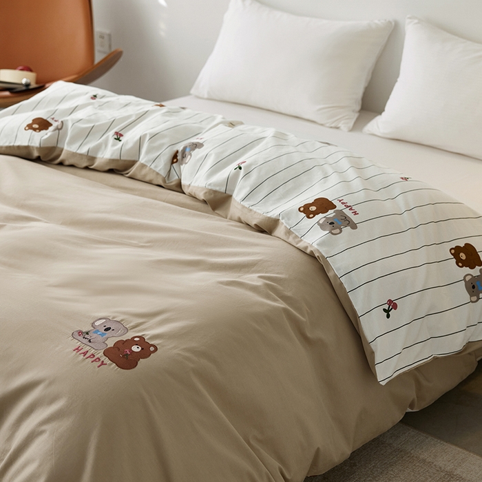 91家纺网 家纺一手货源 找家纺 2024新款爆品全棉纯棉印花刺绣单被套卡通被罩单品 吉吉考拉