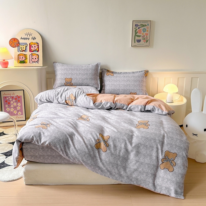 91家纺网 家纺一手货源 找家纺 2025新款加厚生态磨毛床笠四件套 罗拉