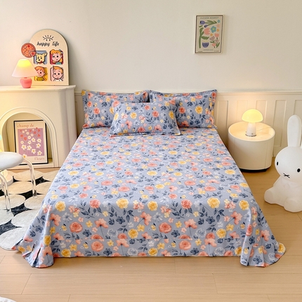 2025新款加厚生态磨毛单床单 花香四溢