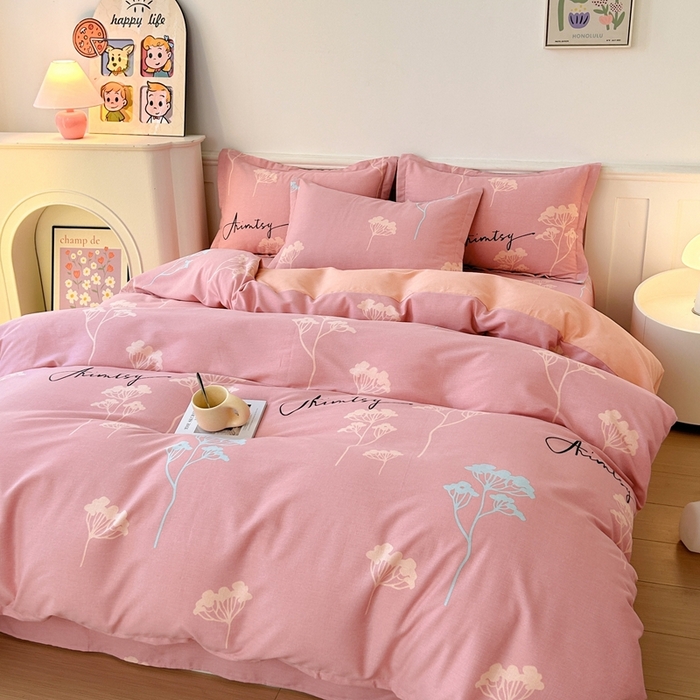 91家纺网 家纺一手货源 找家纺 2025新款加厚生态磨毛床单四件套 清风觅影