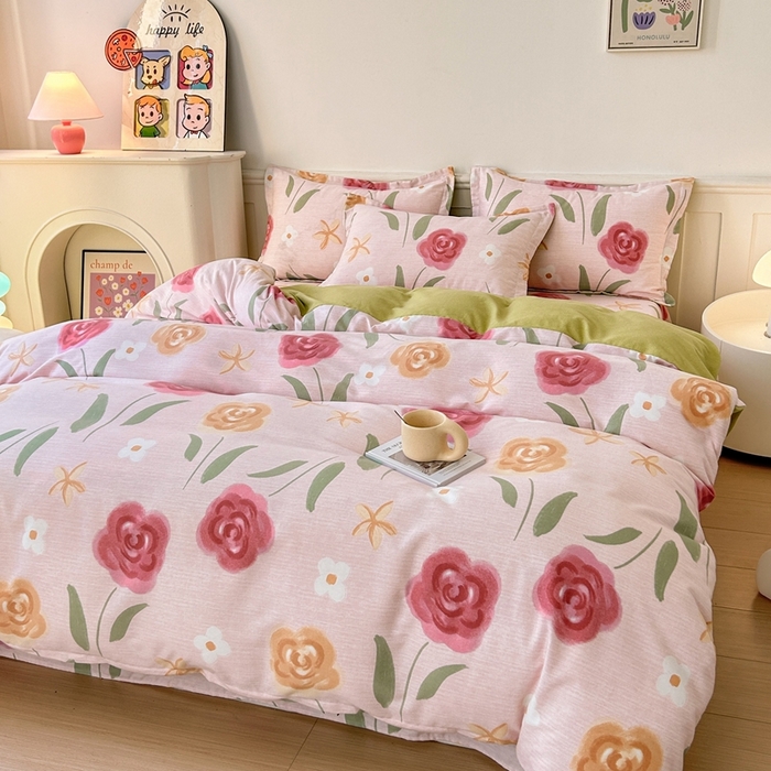 91家纺网 家纺一手货源 找家纺 2025新款加厚生态磨毛床单四件套 知否