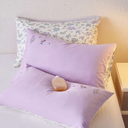 2024新款全棉纯棉印花刺绣单枕套卡通一对装 花间秘境