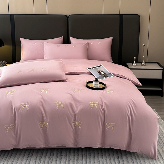 91家纺网 家纺一手货源 找家纺 2024新款高密度13376全棉（蝶舞）四件套 蝶舞（讴歌粉）