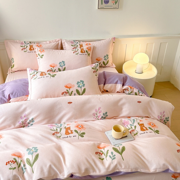 91家纺网 家纺一手货源 找家纺 2025新款加厚生态磨毛床单四件套 西西里