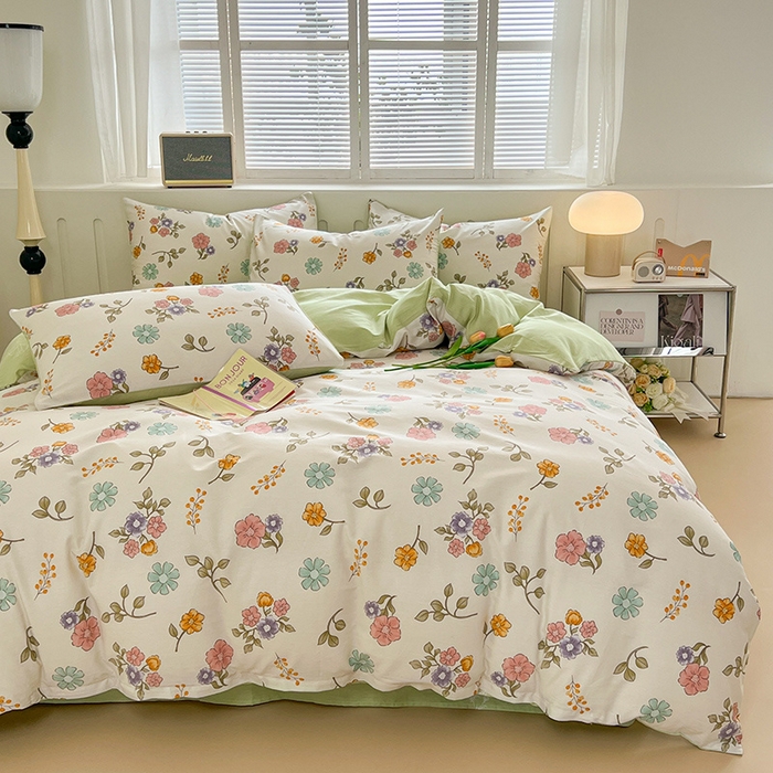 91家纺网 家纺一手货源 找家纺 红馆 2025年全棉12868印花系列四件套满天星