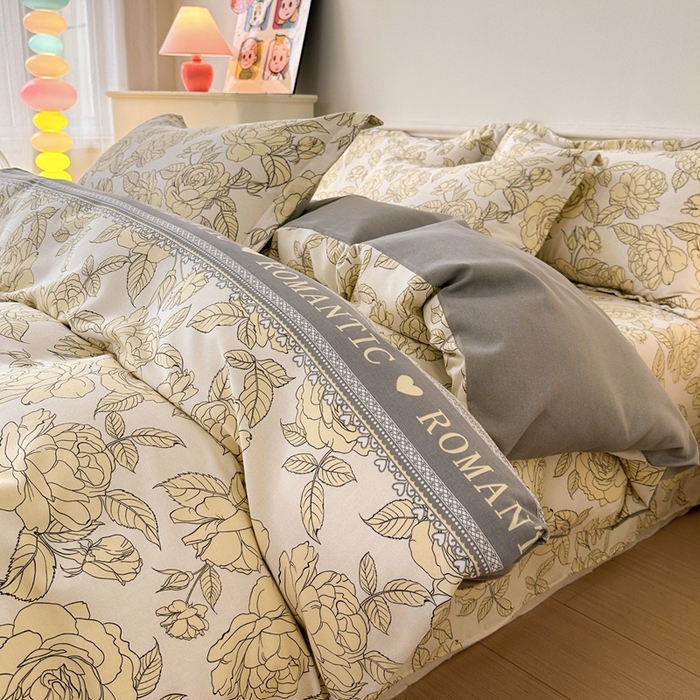 91家纺网 家纺一手货源 找家纺 2025新款加厚生态磨毛床单四件套 初恋