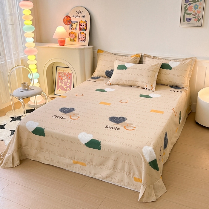 91家纺网 家纺一手货源 找家纺 2025新款加厚生态磨毛单床单 微笑生活