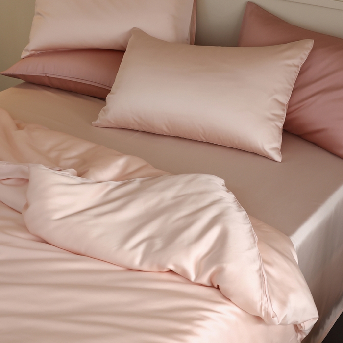 91家纺网 家纺一手货源 找家纺 轩和 2025新款A类LF60S兰精天丝单品被套 告白粉