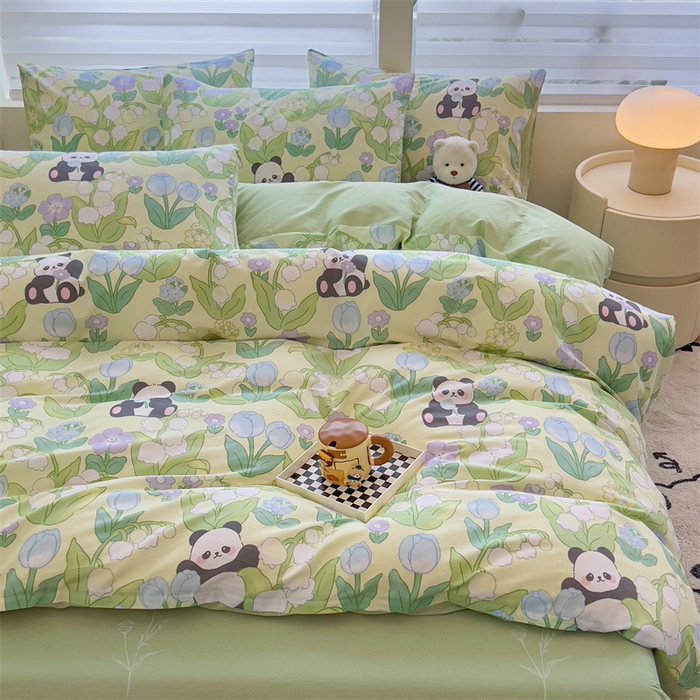 91家纺网 家纺一手货源 找家纺 红馆 2025年全棉12868印花系列四件套恋恋夏日