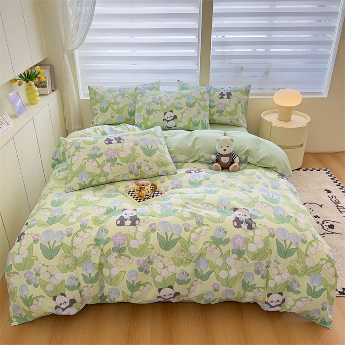 91家纺网 家纺一手货源 找家纺 红馆 2025年全棉12868印花系列四件套恋恋夏日