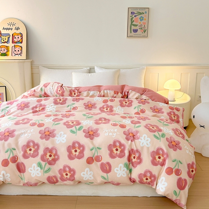 91家纺网 家纺一手货源 找家纺 2025新款加厚生态磨毛单被套 芬妮