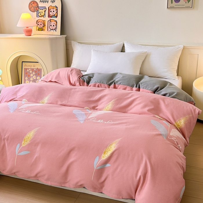 91家纺网 家纺一手货源 找家纺 2025新款加厚生态磨毛单被套 花羽庭