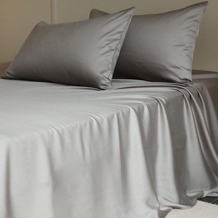 91家纺网 家纺一手货源 找家纺 轩和 2025新款A类LF60S兰精天丝单品床单 伯爵灰