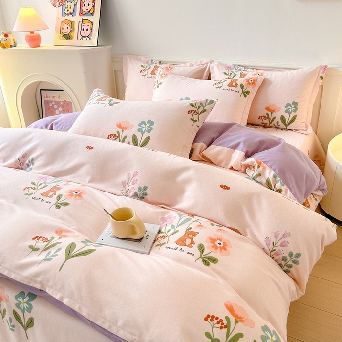 91家纺网 家纺一手货源 找家纺 2025新款加厚生态磨毛床单四件套 西西里