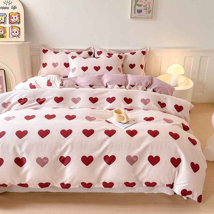 91家纺网 家纺一手货源 找家纺 2025新款加厚生态磨毛床单四件套 完美恋人