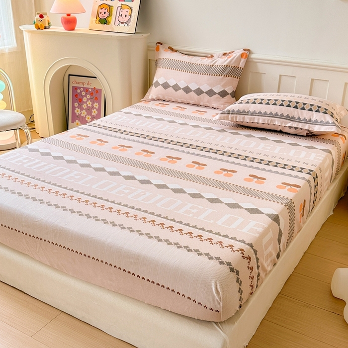 91家纺网 家纺一手货源 找家纺 2025新款加厚生态磨毛床笠四件套 卡蜜拉