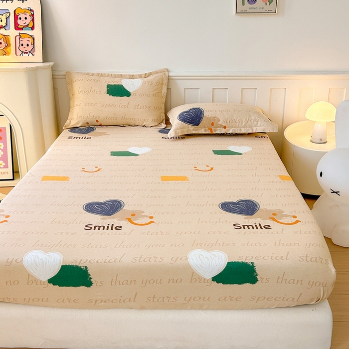 91家纺网 家纺一手货源 找家纺 2025新款加厚生态磨毛单床笠 微笑生活